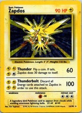 Zapdos 16/102 Holo Rare Base Set Unlimited Pokemon Moderately Played on eBay