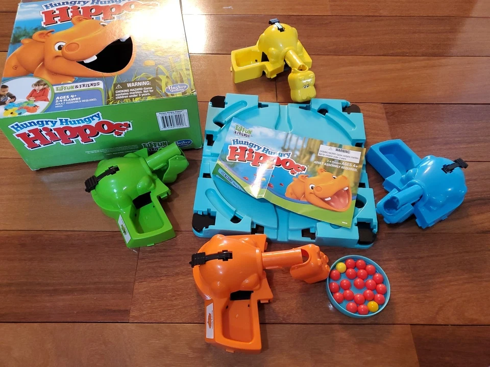 Hungry Hungry Hippos Game da Hasbro Idades 4+ Jogo de Aprendizagem Colorido e Contando - Imagem 3 de 4