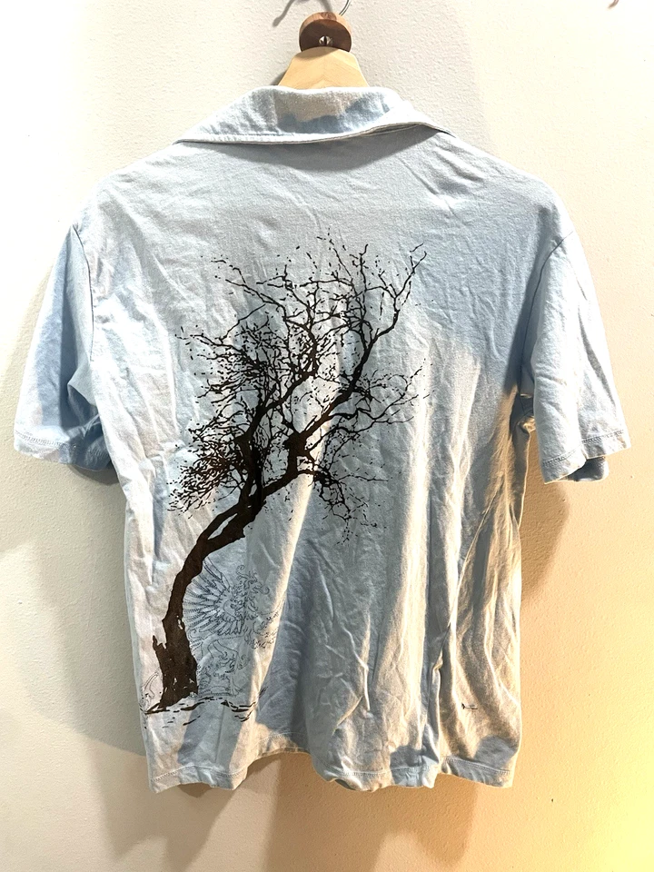 Винтажная мужская большая рубашка-поло 00s Pop Icon, графический логотип с искусственной вышивкой, бирюзовый цвет - Изображение 4 из 4