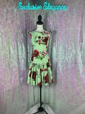 Oscar De La Renta Peony Floral Sleeveless Flounce Minidress AUTH NWT