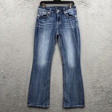 Miss Me Boot Cut Jeans Women 29 Blue Low Rise Rhinestone Studded Medium Wash