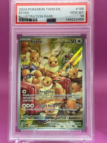 Pokémon TCG Eevee 188/167 Illustration Rare SV06 PSA 10 GEM MINT 💎