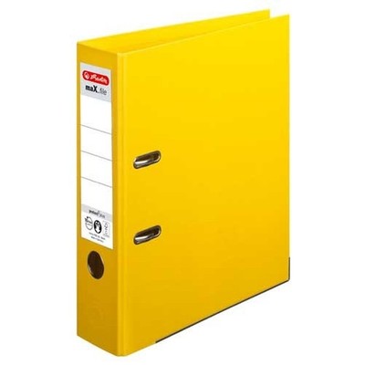 HERLITZ ORDNER MAX.FILE PROTECT VOLL PP COLOR A4 8 CM BREIT GELB NEU