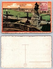 Vintage Budapest Postcard Parliament View Equestrian Statue Hungary 1925