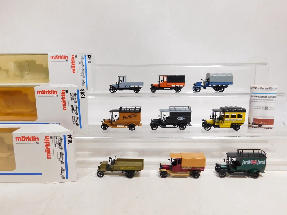 3X Märklin H0 1:87 Set Oldtimer 1894 1898 500 Anni Post 1899 Mint+Box #DW657-1 - Immagine 2 di 4