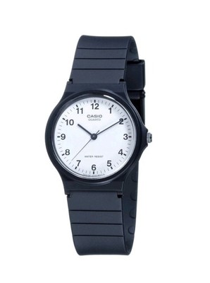 Casio Vintage Uhr MQ-24-7BL Silikon Schwarz Weiß Klassisch Herren Unisex 35mm