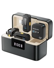 Wireless Lavalier Microphone for iPhone iPad Android with Charging Case,Lapel...