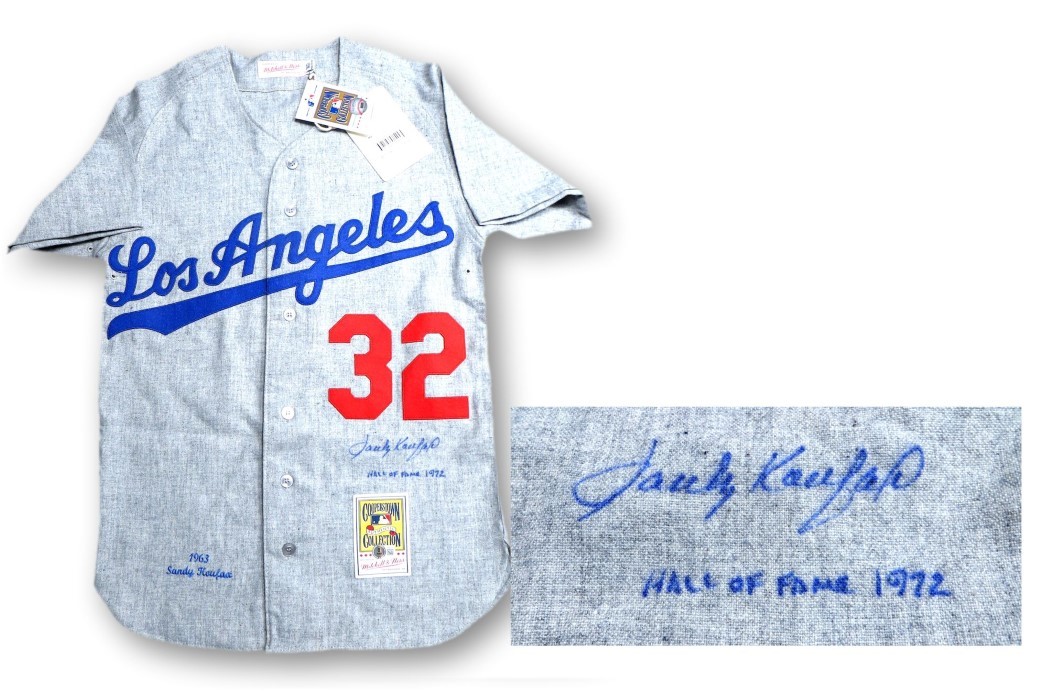 Sandy Koufax Autographed Signed Los Angeles Dodgers Jersey Dodgers "Hall of Fame 1972" BAS 1W343273 