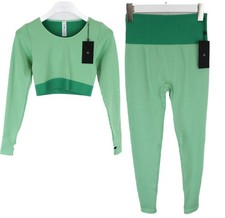 VITALITY The Nova 2 In 1 Set Women's MEDIUM Activewear Seamless Green