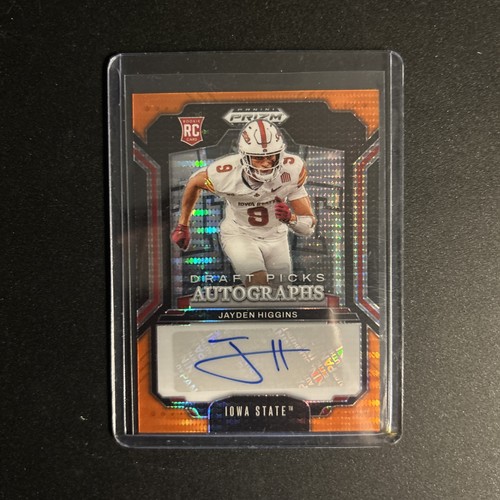 2025 Panini Prizm Draft Picks - Jayden Higgins Orange Pulsar /75 (AU RC) Iowa St