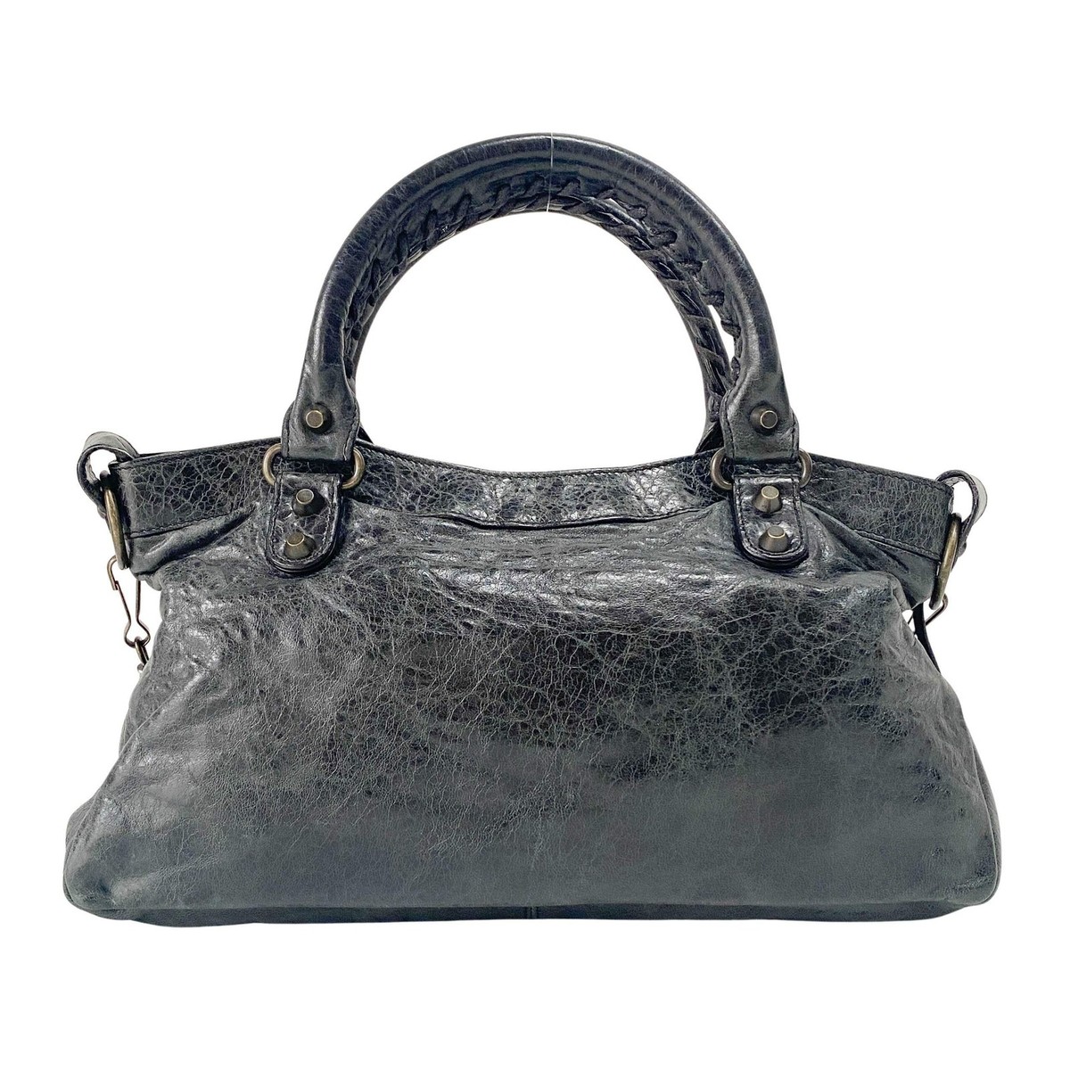 BALENCIAGA The First Black Leather Two Way Bag | eBay