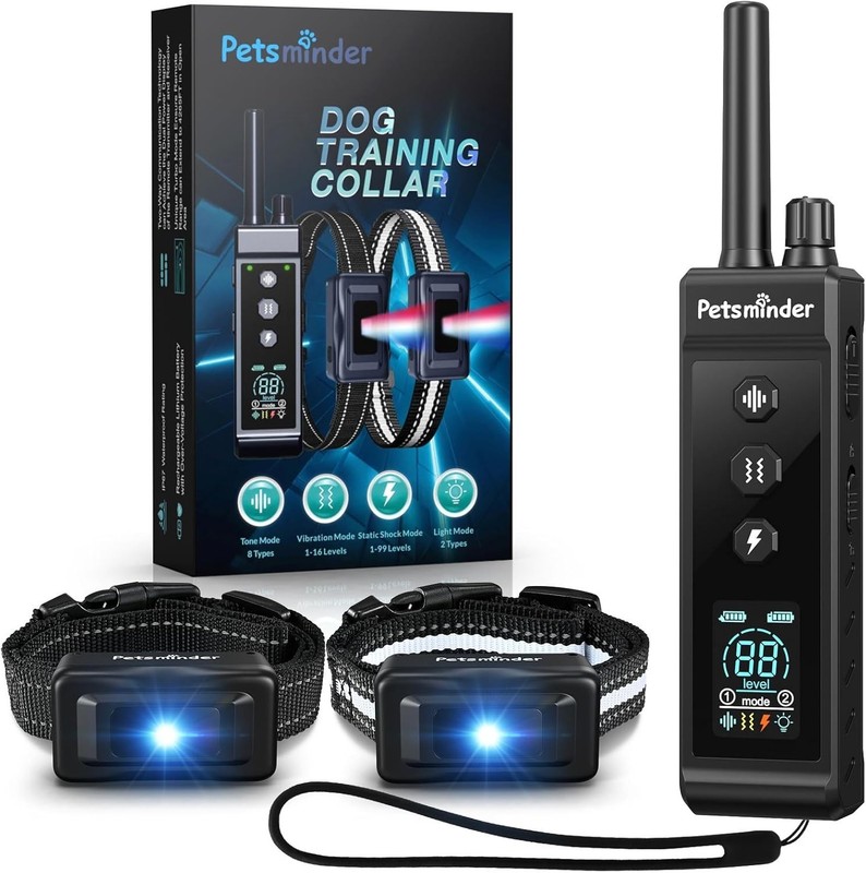 Dog Training Collar 2 Dogs 4000FT Remote Beep Vib Shock IP67 for 10‑150lbs