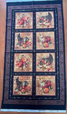 HARVEST by P&B Textiles  - Fall Autumn Cornucopia Pumpkin Panel Windowpane Print