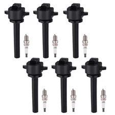 6x Ignition Coils + Spark Plugs Set for Isuzu Trooper V6 3.5L 2000-2002 UF252