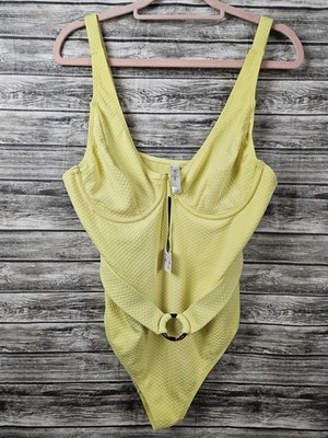 NWT Peek & Beau Women's Size 40C Yellow One-piece Swimsuit Beach Vacation 