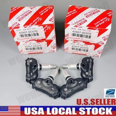 4X Genuine 42607-0C070/08010 TPMS Tire Pressure Sensors For Toyota Sienna Tundra - Image 1 of 4