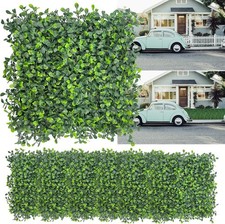 Artificial Grass Wall Backdrop,10"x 10" 8P UV-Anti Boxwood Faux Green Panels