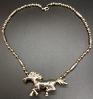Vintage 18" Runnging Free Horse Pendant with Necklace + Enamel Pendant Necklace  — photo 2