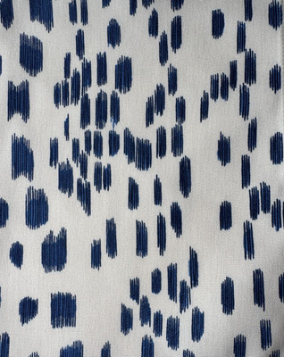 Brunschwig & Fils Les Touches Navy  Fabric Remnant 24''x 24''