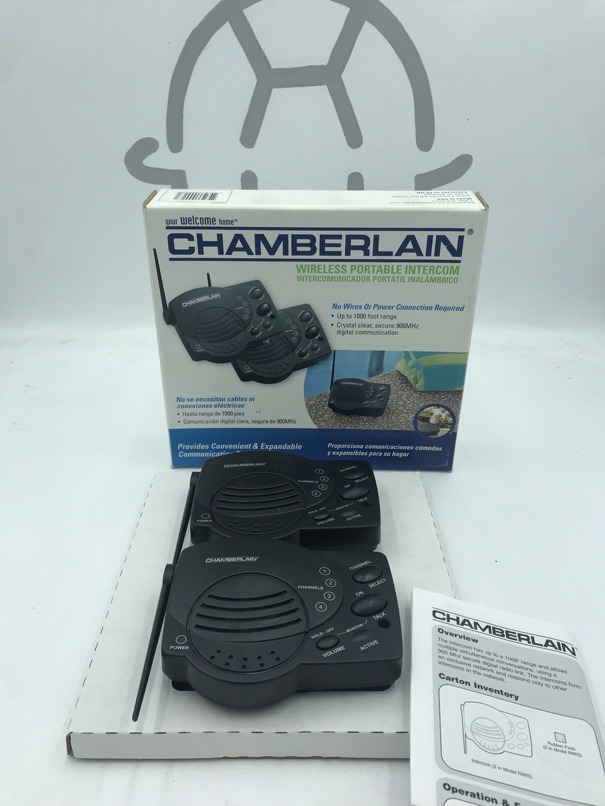Chamberlain Wireless Portable Intercom Contains 2 units in box