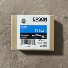 Epson T5802 Cyan Ink Cartridge 80ML Genuine New Sealed 2016 Free Ship