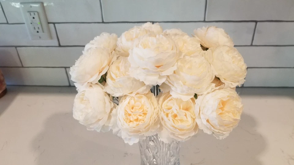 100 Artificial Flowers Mixed Lot Champagne Pink Wedding Bouquet Centerpiece Silk - Image 4 of 4