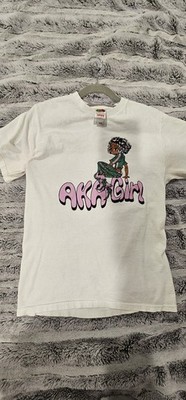 Vintage 90s AKA White T-Shirt Alpha Kappa Alpha Sorority Graphic