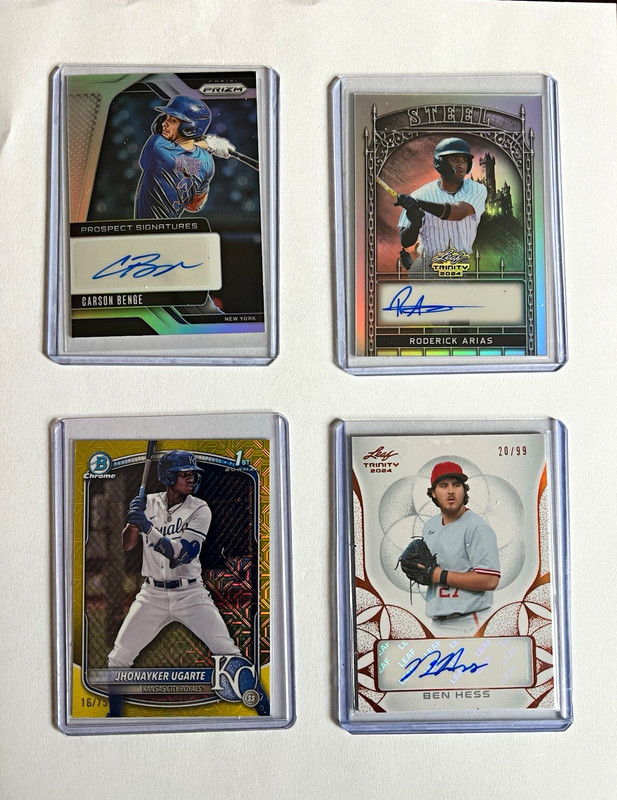 Leaf Trinity 2024 Autograph Card Lot (4) Benge Arias Ugarte Ben Hess