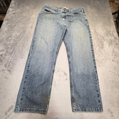 Lee Premium Select Jeans Mens 36x29 Blue Regular Straight Leg Denim Distressed