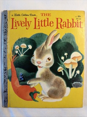 Vintage A Little Golden Book The Lively Little Rabbit 201-44 .89 1982 #8017