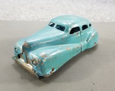 Vintage Wyandotte Pressed Steel toy Car 6" Long Made in USA 1930s Blue