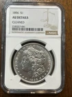 1896 morgan silver dollar Au Details Cleaned