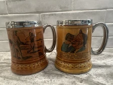 2 VTG Lord Nelson Pottery Mugs Golf 19th Hole & Home Brew Mug Tankard England