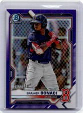 2021 Bowman Draft Chrome Purple Refractor Brainer Bonaci RC /250 Boston Red Sox