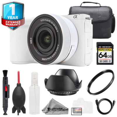 Sony ZV-E10 II with 16-50mm Lens (White) + 64GB + Bag+1 Yr Warranty- Basic Kit