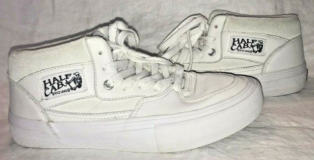 vans half cab white leather