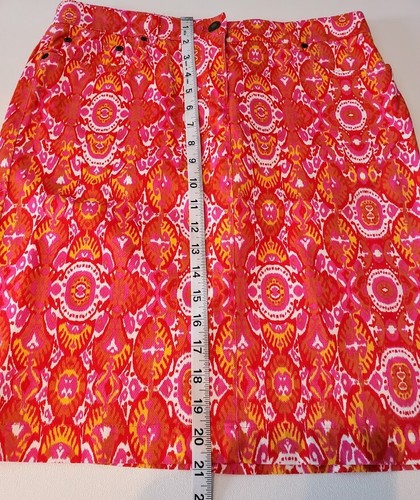 Jones New York Womens Skirt Size 6 Sport Orange Pink Pencil Stretch Split Hem - Picture 2 of 5