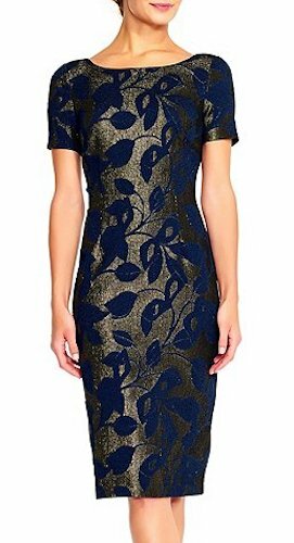 NEW Adrianna Papell Metallic Jacquard Sheath Dress Size 8 - Picture 7 of 9