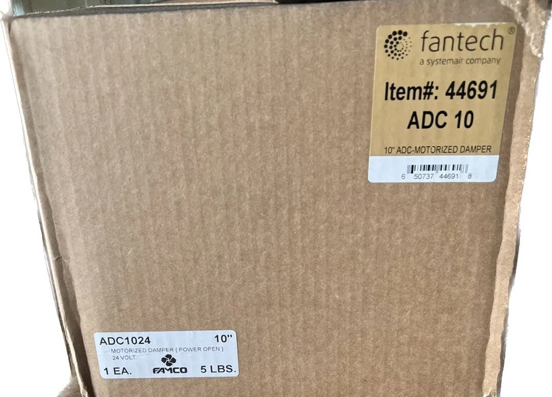Famco ADC1024 Fantech 44691 ADC Motorized Damper 10" Motorized Duct