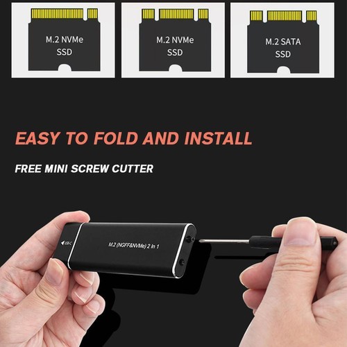 New ORICO M.2 NVMe SATA USB C 3.2 Adapter External Enclosure Case For M/M+B - Picture 13 of 27