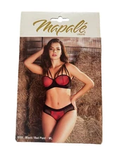 mapale red/black plaid lingerie set M/L