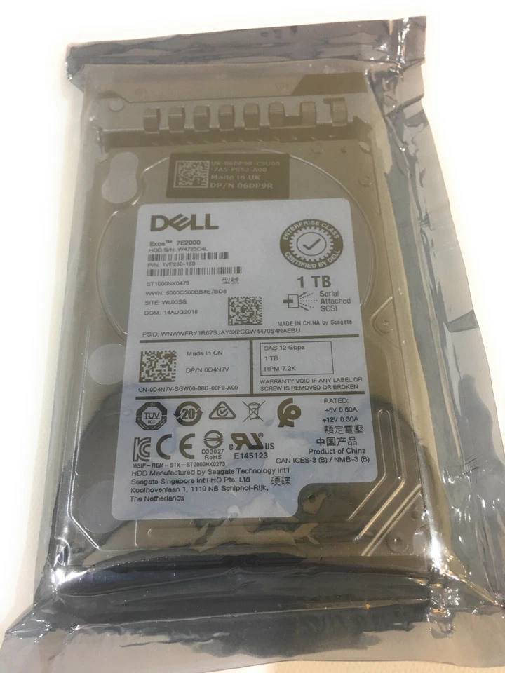 D4N7V 0D4N7V NEW DELL ST100NX0473 1VE230-150 1TB 2.5" 7.2K 12G SAS HDD with TRAY - Image 2 of 4
