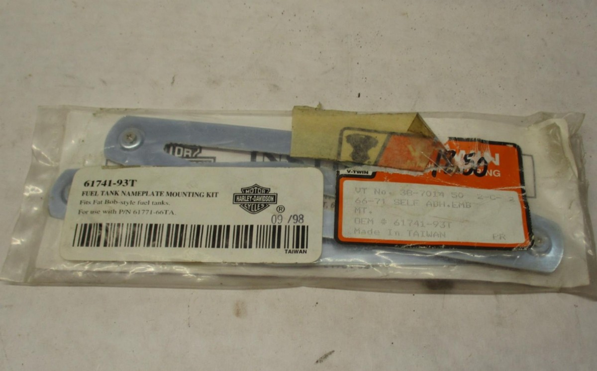 Harley Davidson Replica Gas Tank Emblems Base Plate 1 Set 1966-71