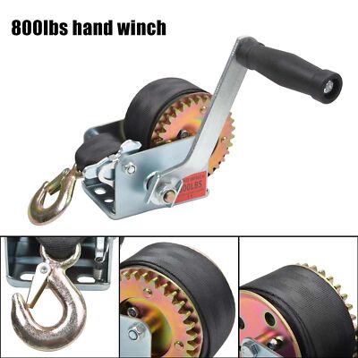 Handkurbel mit Ratschenschalter Handkurbelwinde 6M Gurtband Handseilwinde 800LBS