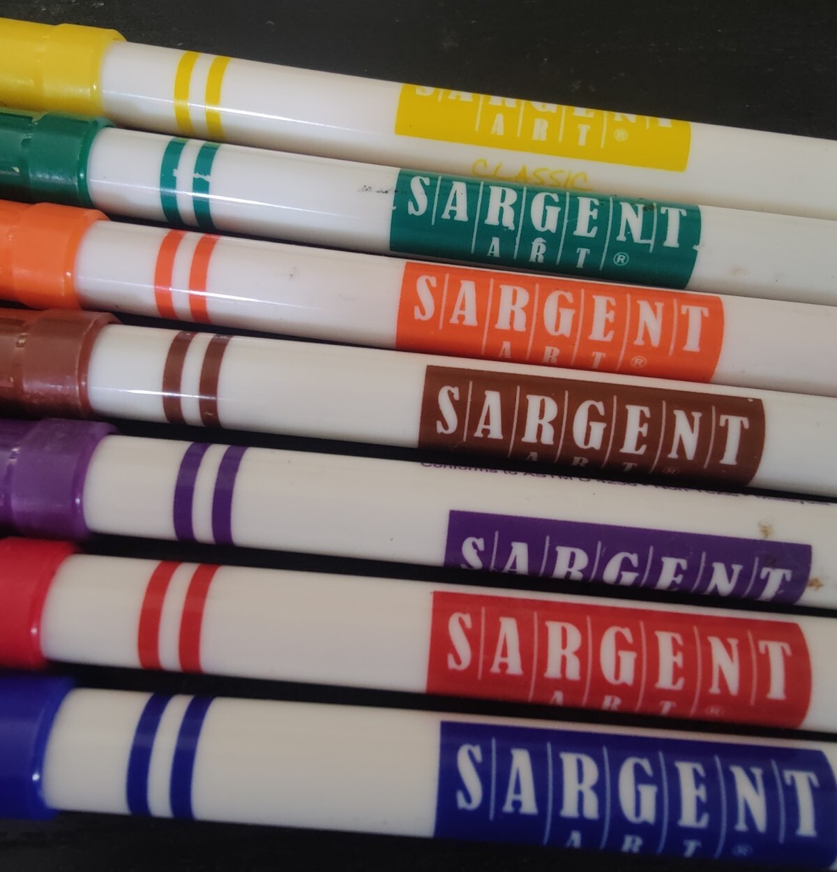 7 pc Sargent Art Classic Fine Tip Markers Vibrant Felt Lot Set