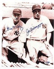 joe dimaggio & bill dickey autograph 8x10 photo psa/dna New York Yankees
