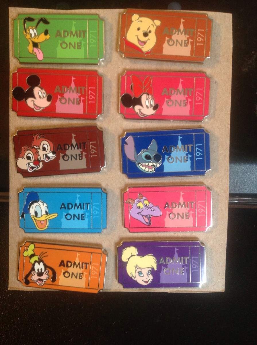 DISNEY PIN-ADMIT ONE TICKET 1971 SERIES SET | eBay