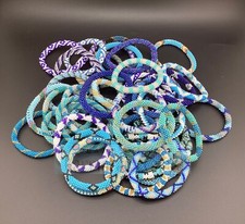 6 PCs Nepal Beaded Bracelets Blue Theme Wholesale Seed Beads Friendship Bracelet