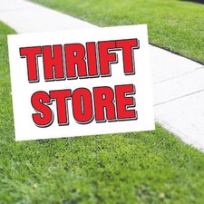 Thrift Store Yard Sign With Stake Indoor/Outdoor Store Shop Coroplast Sign