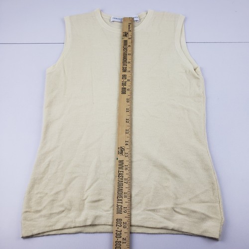 Carolina Herrera Cashmere Silk Sleeveless Top Women's Small Ivory Soft Pullover - Picture 10 of 11